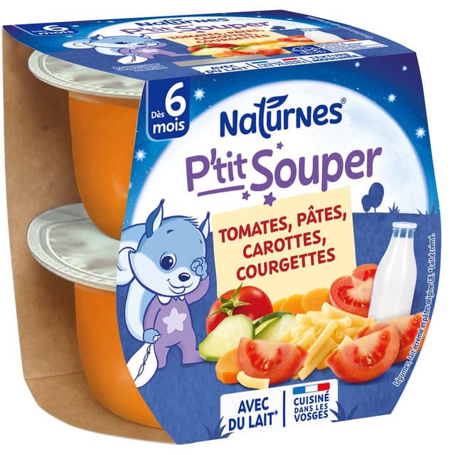 7613035832503 - Naturnes® - P'tit Souper - Tomates Pâtes Courgettes Bol Bébé Dès 6 mois