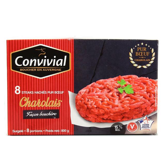 3463490012903 - Convivial - Steaks hachés de Charolais pur boeuf 15%mg