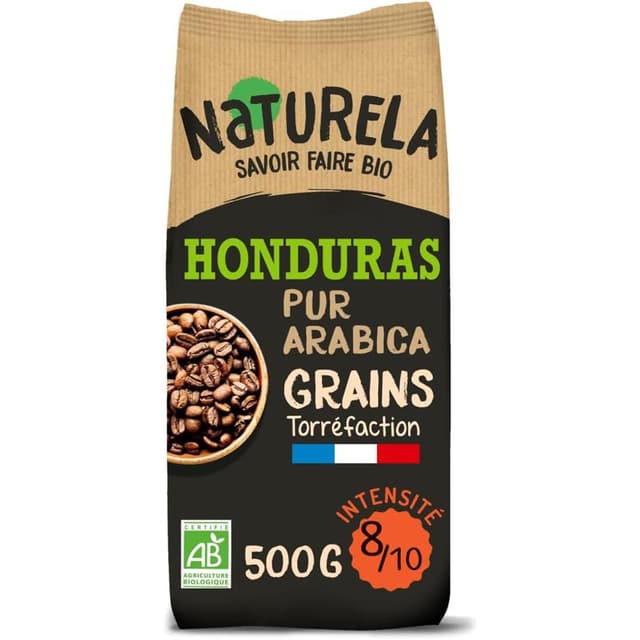 3700110043603 - Naturela - Café grain pur arabica du Honduras bio Intensité 8