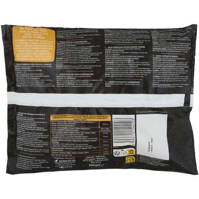 3596710544103 - Auchan - Frites crinkle ondulées