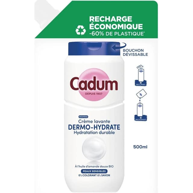 3600551187303 - Cadum - Crème de douche Dermo-Hydrate recharge