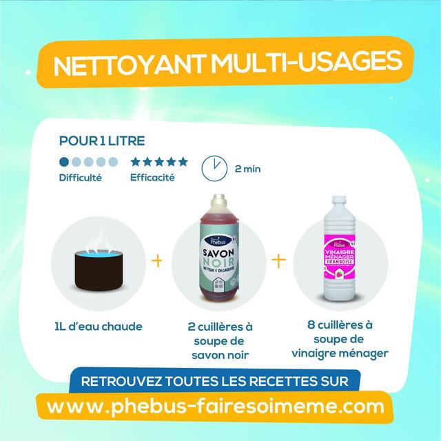 3077313019903 - Phébus - Vinaigre de nettoyage surpuissant 9°5 parfum framboise