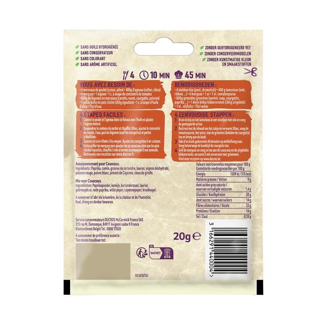 3166291440004 - Ducros - Mélange pour couscous royal