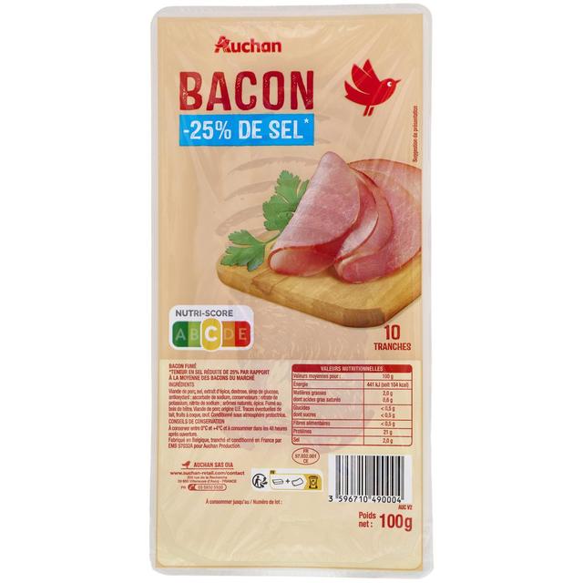 3596710490004 - Auchan - Bacon Réduit En Sel