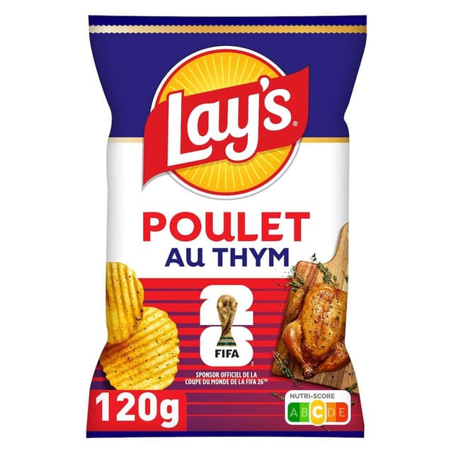 3168930180104 - Lay's - Chips ondulées saveur poulet au thym 120g