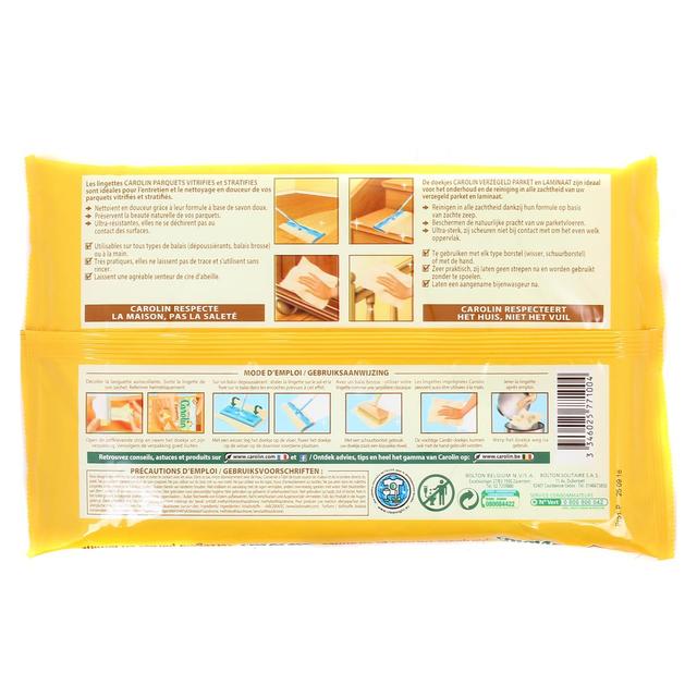 3346025771004 - Carolin - Lingettes parquets vitrifiés et stratifiés à l'huile de lin