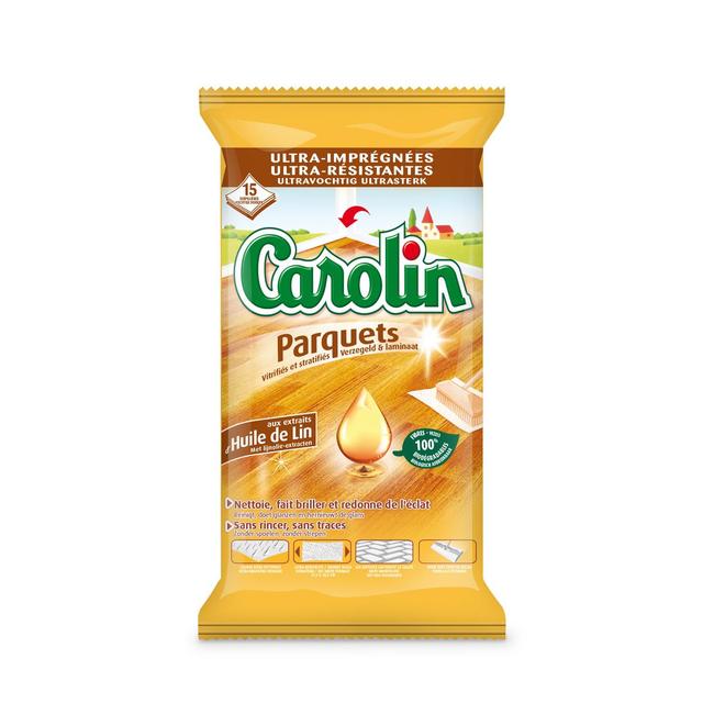 3346025771004 - Carolin - Lingettes parquets vitrifiés et stratifiés à l'huile de lin