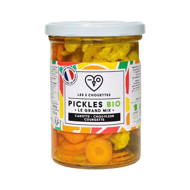3770007341204 - Les 3 Chouettes - Pickles Grand Mix Apero Bio - Carottes, Courgettes, Chou-Fleur