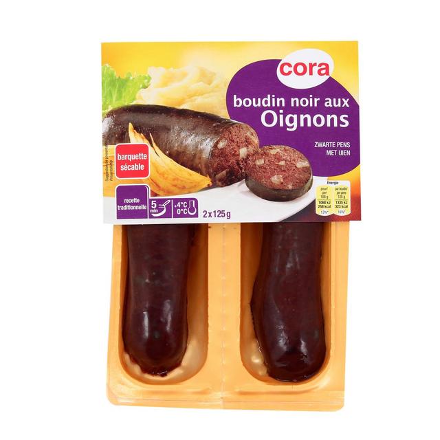 3257983581904 - Cora - Boudins noir aux oignons, 250g