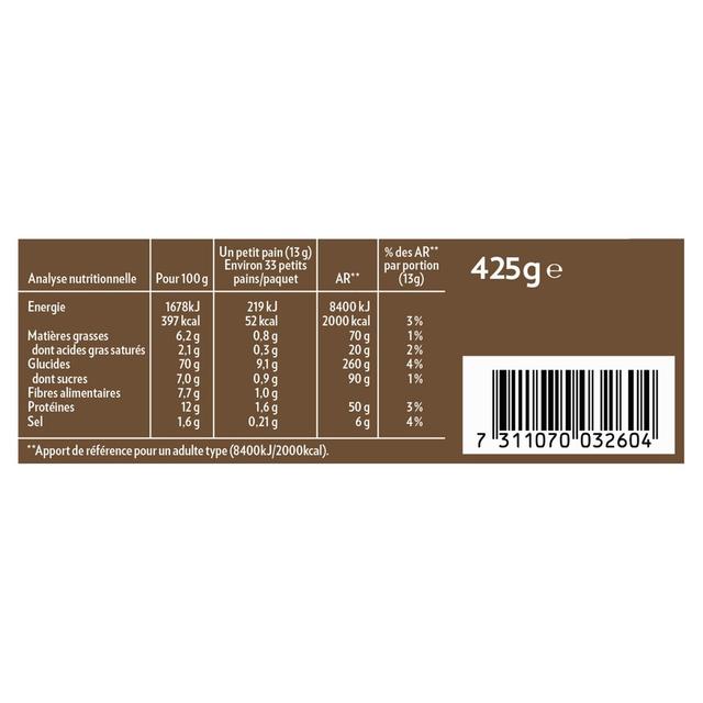 7311070032604 - Krisprolls - Petits Pains Suédois Complets