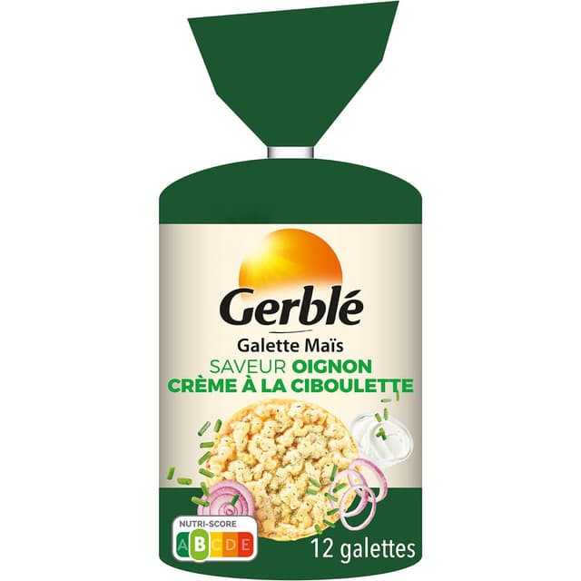 3175681233904 - Gerblé - Galette de Maïs saveur oignon crème à la ciboulette
