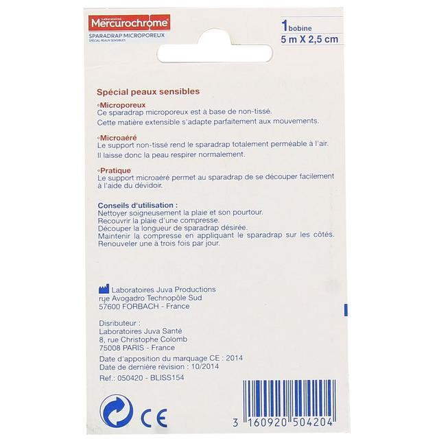 3160920504204 - Mercurochrome - Sparadrap microporeux