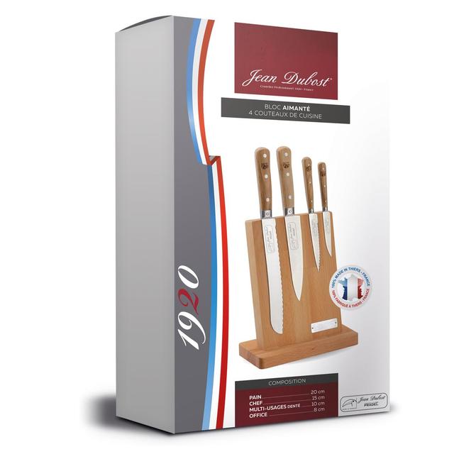 3219330185104 - Pradel - Bloc hêtre aimanté + 4 couteaux 1920
