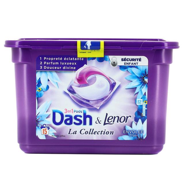 8001841186504 - Dash - Lessive 3en1 Dash & Lenor - Envolée d'Air