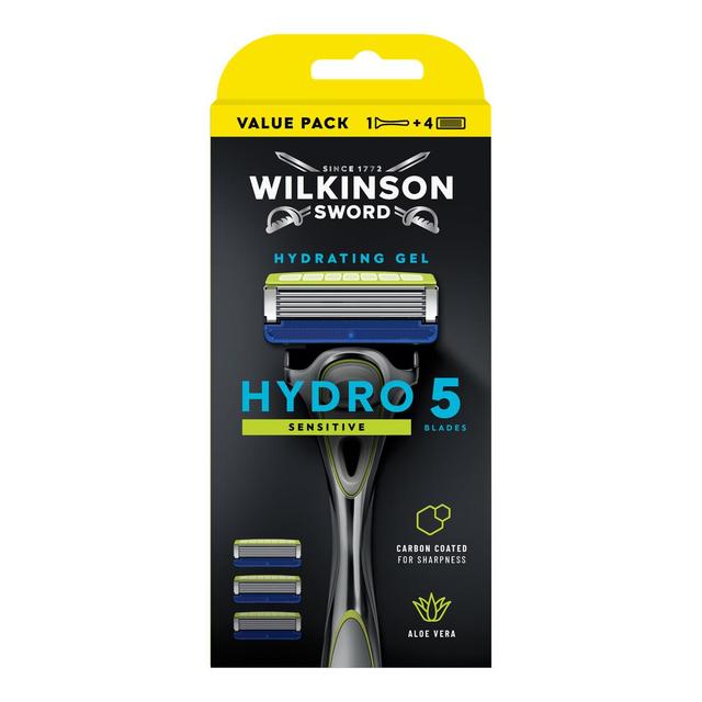 4027800216604 - Wilkinson - Rasoir + 4 Lames Avec Gel Protectrice Sensitive Hydro 5