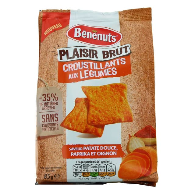 3168930160205 - Benenuts - Croustillants aux légumes saveur patate douce paprika et oignon