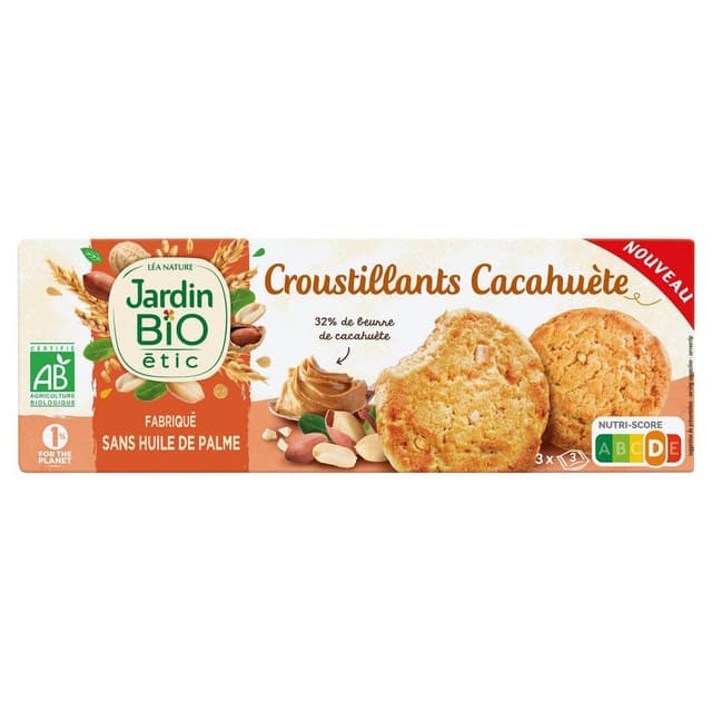 3456300020205 - Jardin Bio Etic - 9 Biscuits Croutillants Cacahuètes Bio