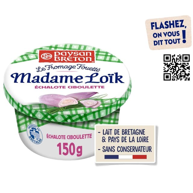 3236240070405 - Paysan Breton - Fromage Fouetté Madame Loik Echalote et Ciboulette