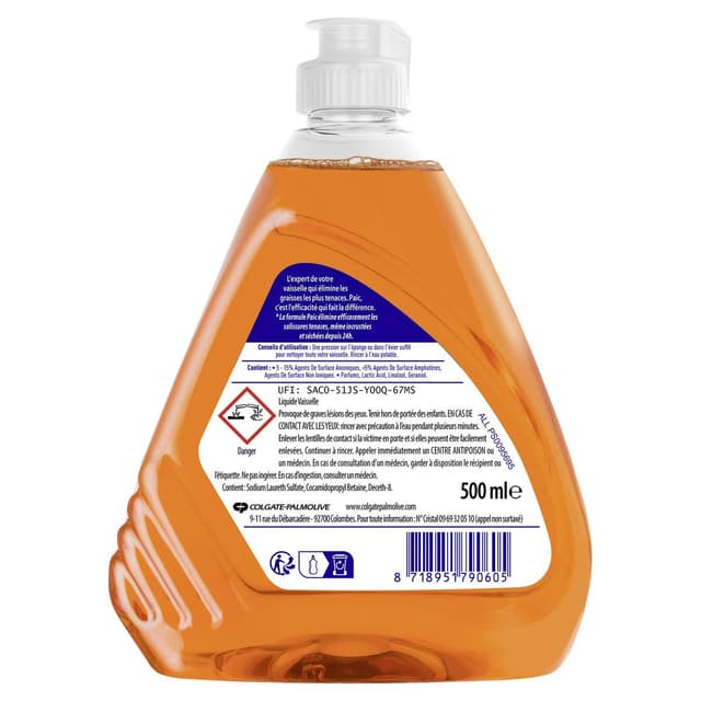8718951790605 - Paic - Liquide Vaisselle Ultra Dégraissant Mandarine Excel 24h