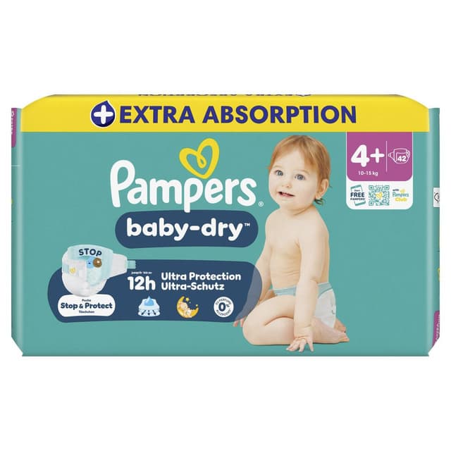 8006530140805 - Pampers Babydry - Couches Baby-Dry 10-15kg - Taille 4+