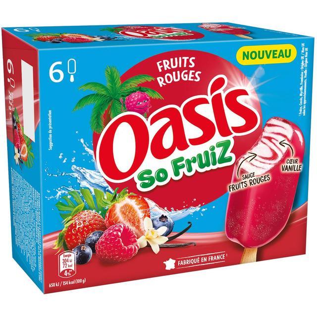 3274664261405 - Oasis - Bâtonnets glacés vanille sauce fruits rouges