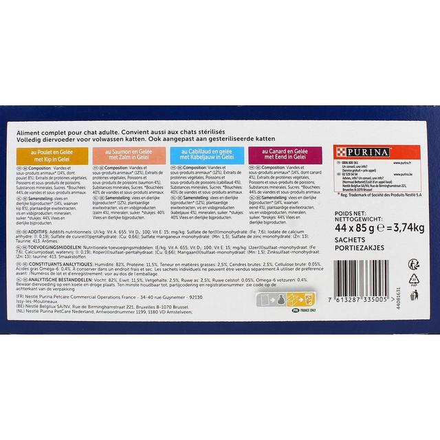 7613287335005 - Purina - Félix - Sachets en Gelée Tendres Effilés Sélection Mixte 4 variétés pour chat