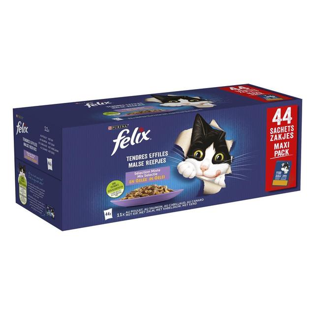 7613287335005 - Purina - Félix - Sachets en Gelée Tendres Effilés Sélection Mixte 4 variétés pour chat