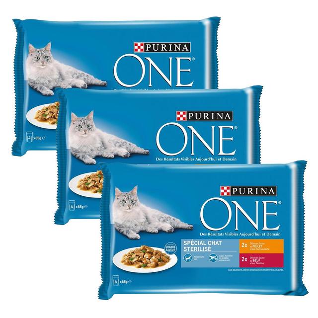 2050000395505 - Purina - One - Sachets en sauce Effilés Poulet Boeuf pour chat stérilisé