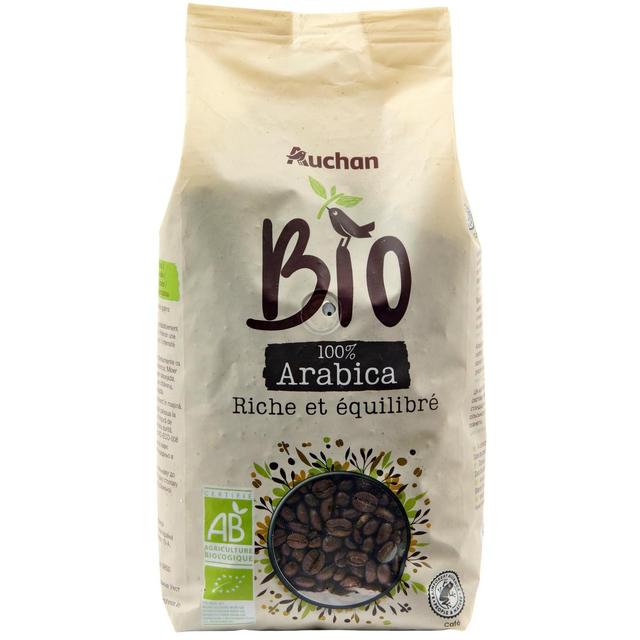 3245678168905 - Auchan BIO - Café en grains 100% arabica intensité 8 bio