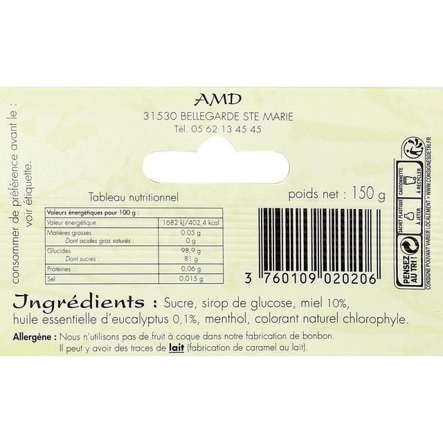 3760109020206 - Abbaye Sainte Marie Du Desert - Bonbons au miel et à l'eucalyptus