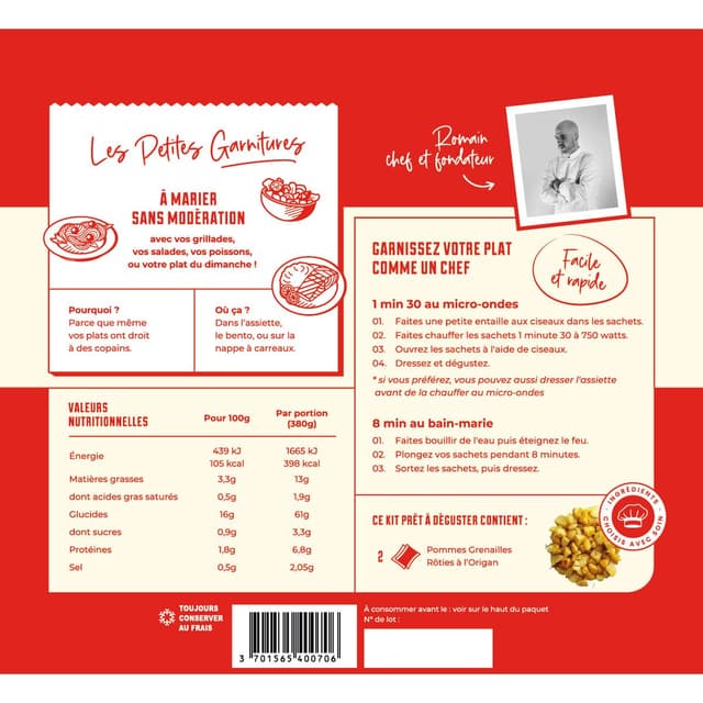 3701565400706 - Aussitôt Bon - Pommes Grenailles Rôties à l'Origan