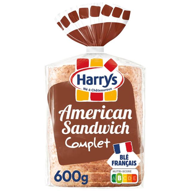 3228857000906 - Harrys - Pain de Mie Complet American Sandwich sans additifs, 600g