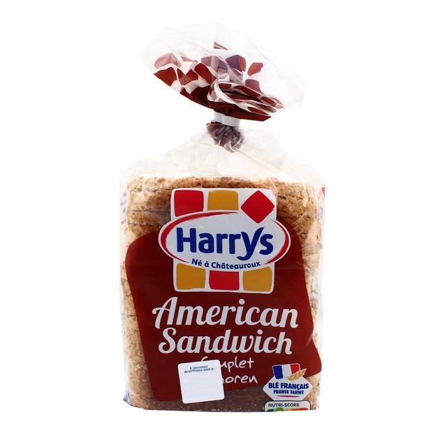 3228857000906 - Harrys - Pain de Mie Complet American Sandwich sans additifs, 600g