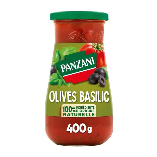 3038354221106 - Panzani - Sauce olive et basilic aux tomates fraîches en bocal