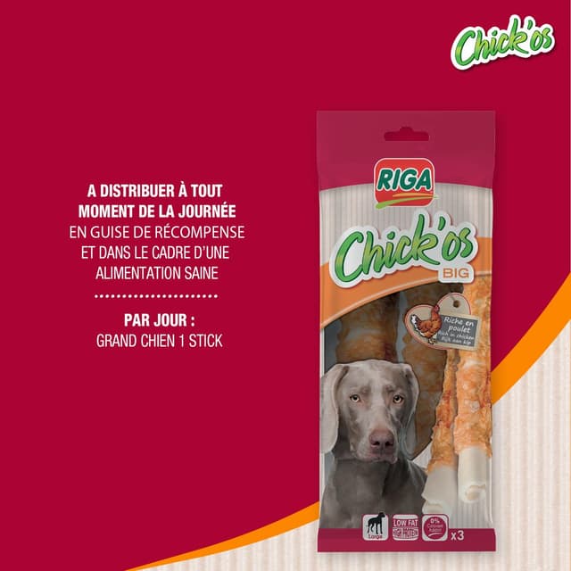 3166780051506 - Riga Chick'Os - Friandise au poulet Big - Friandise Récompense pour grand chien x3