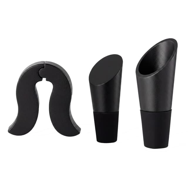 5404035732106 - Point virgule - Set à vin avec coupe-capsule, bouchon à vin et bec verseur noir