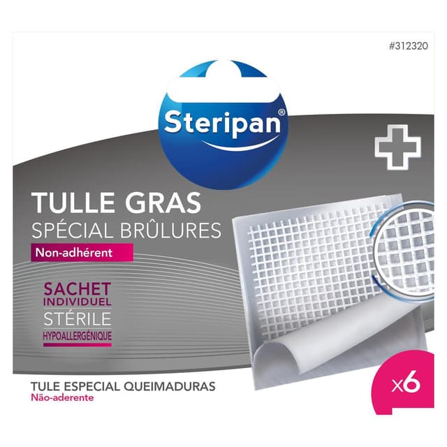 3031443123206 - Steripan - Tulle spécial brûlure - 5 x 5 cm