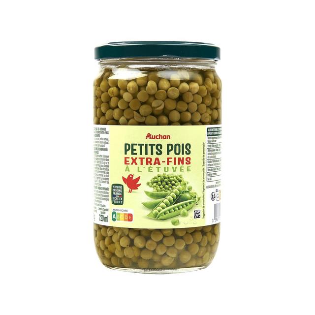 3596710488964 - Auchan - Petits pois extra fins à l'étuvée en bocal