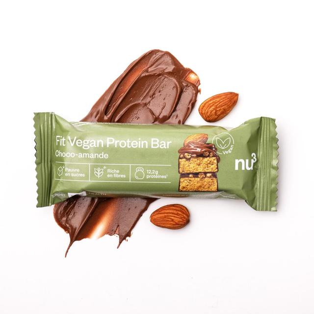 4260744953406 - NU3 - Barre Protéinée Amandes Chocolat- Fit Vegan Bar