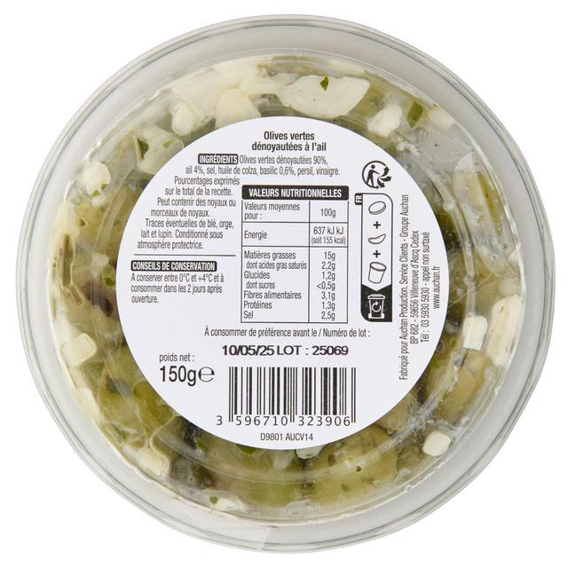 3596710323906 - Auchan - Olives Vertes à l'ail Dénoyautées