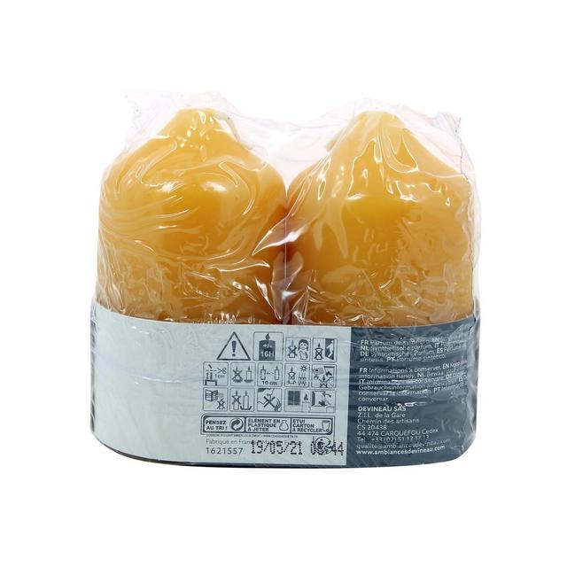 3482356614624 - Ambiances Devineau - 2 bougies cylindrique Ambre d'Orient