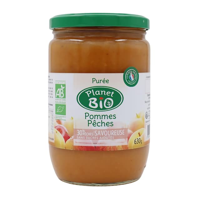 3301597004806 - Planet Bio - Purée pomme pêche bio sans sucres ajoutés