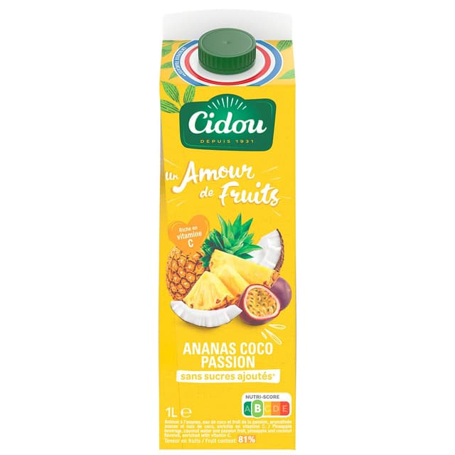 3760225494806 - Cidou - Jus ananas coco passion sans sucres ajoutés