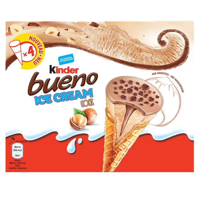 8714100896006 - Kinder - 4 Cônes Ice Cream Bueno 4x90ml