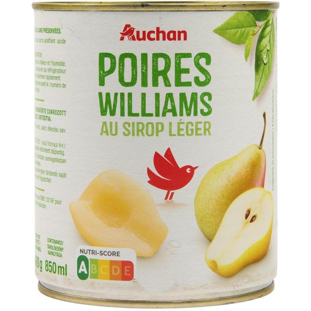 3596710497706 - Auchan - Poires williams au sirop léger