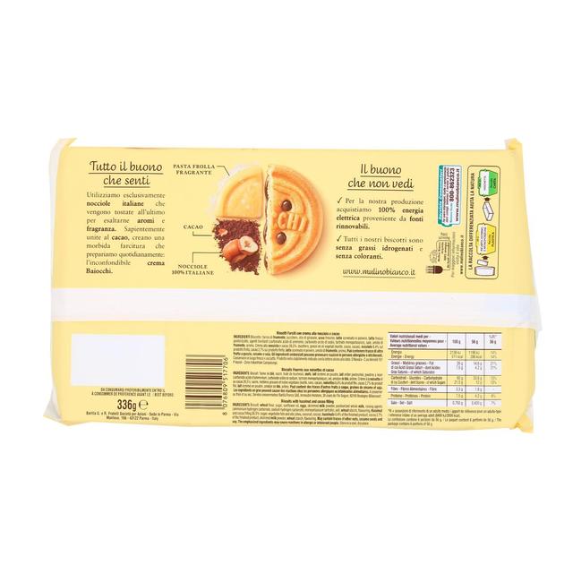 8076809517706 - Mulino Bianco - Biscuits Baiocchi snack fourrés à la crème aux noisettes et au cacao