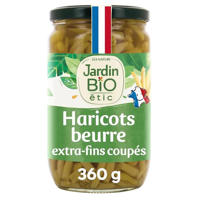3760020508906 - Jardin Bio Etic - Haricots beurre extra fins coupés bio en bocal