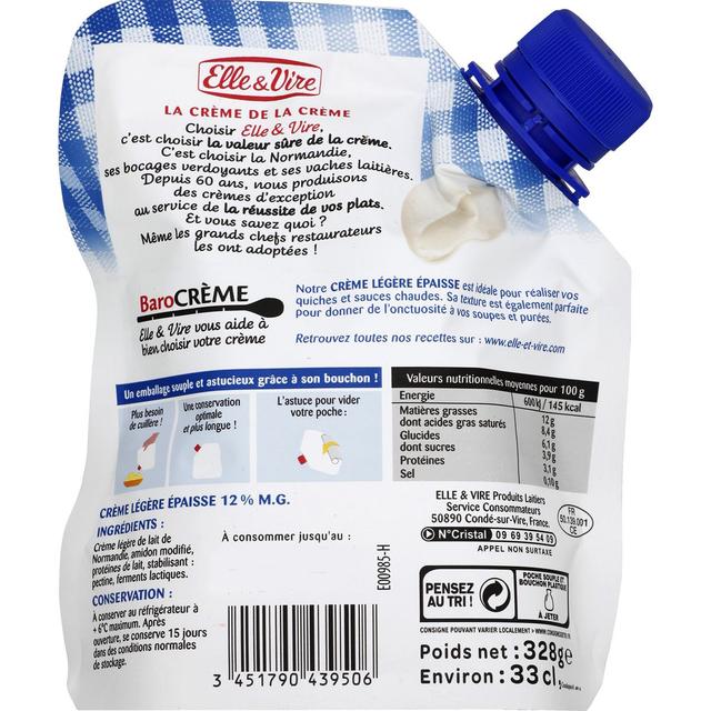 3451790439506 - Elle&Vire - Crème 12% Mg Légère Epaisse