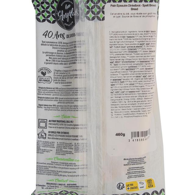 3419390400807 - L'Angelus - Pain d'Epeautre, Bio