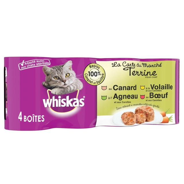 3065890001107 - Whiskas - Boites en Terrine Carte du Marché 4 variétés pour chat
